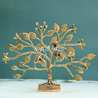 Brass Kalpavriksha Tree of Life Showpiece Table Decor - 9.5 Inch Height Brass Kalpavriksha Tree of Life Showpiece Table Decor - 9.5 Inch Height