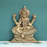 Brass Lakshmi Wall Mount - 10.5 Inch Height