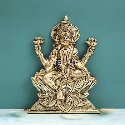 Brass Lakshmi Wall Mount - 10.5 Inch Height