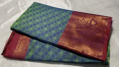 Copy of Jalpari Silk Saree - Green & Blue