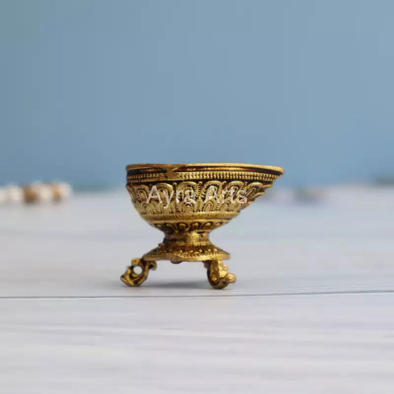 Premium Light Weight Brass Diya - 2 Inch Length Premium Light Weight Brass Diya - 2 Inch Length