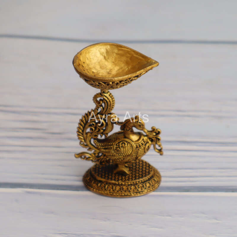 Premium Light Weight Brass Swan Deepak - 3.5 Inch Height Premium Light Weight Brass Swan Deepak - 3.5 Inch Height