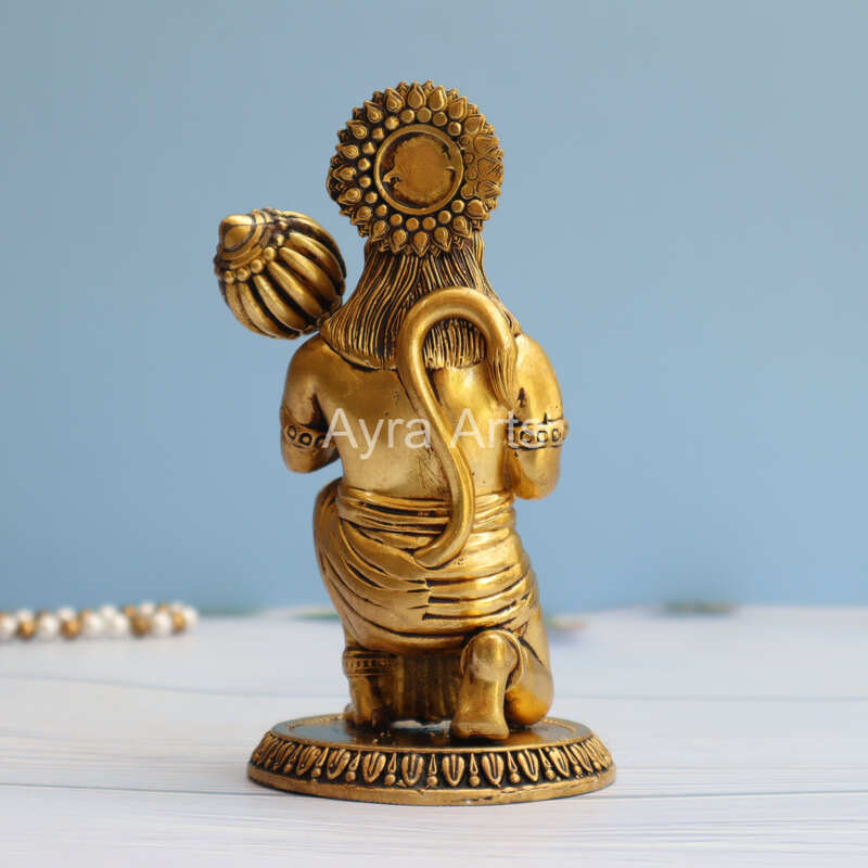 Premium Light Weight Brass Hanuman Idol - 6.5 Inch Height