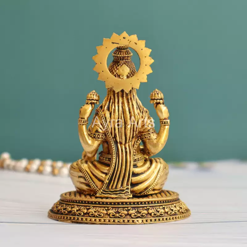 Premium Light Weight Brass Goddess Dhan Lakshmi Idol - 4.5 Inch Height Premium Light Weight Brass Goddess Dhan Lakshmi Idol - 4.5 Inch Height