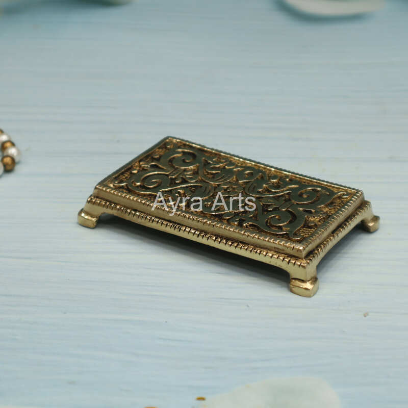 Brass Spiritual religious temple puja Chowki - 4.5 Inch Length