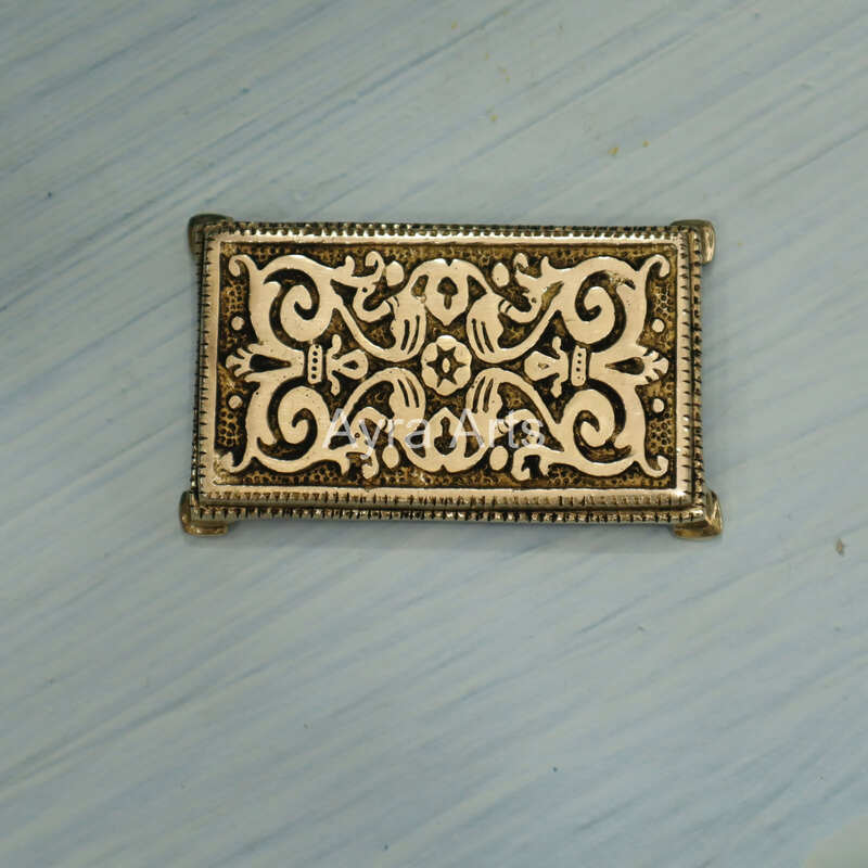 Brass Spiritual religious temple puja Chowki - 4.5 Inch Length