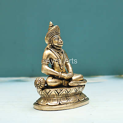 Brass Lord Hanuman Statue in Dhyana Mudra Meditation Statue - 5 Inch Height Brass Lord Hanuman Statue in Dhyana Mudra Meditation Statue - 5 Inch Height