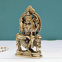 Elegant Sculpture Goddess Raja Rajeshwari Tripura Sundari Kamakshi Lalita Devi Idol - 7.5 Inch Height