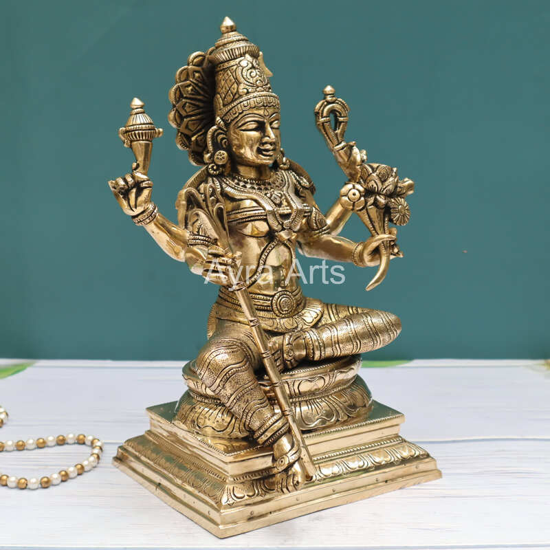 Tripura Sundari Rajarajeshwari Lalita Devi Kamakshi idol in Brass - 12 Inch Height Tripura Sundari Rajarajeshwari Lalita Devi Kamakshi idol in Brass - 12 Inch Height