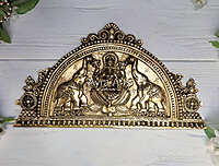 Handcrafted Indian Home Entrance Decor Brass Goddess Gajalakshmi Wall Hanging Panel - 12 Inch Height Handcrafted Indian Home Entrance Decor Brass Goddess Gajalakshmi Wall Hanging Panel - 12 Inch Height