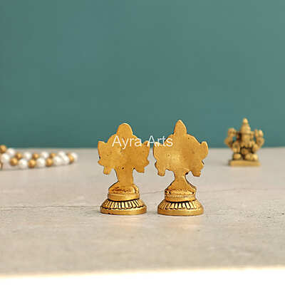 Brass Shankh Chakra Decor Set - 2.2 Inch Height Brass Shankh Chakra Decor Set - 2.2 Inch Height