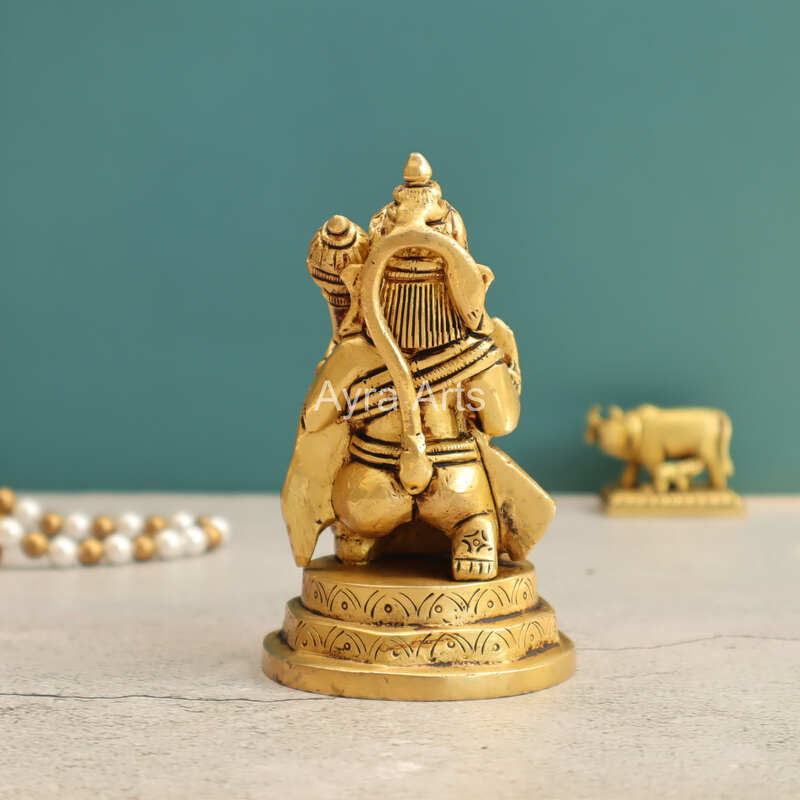 Blessing Hanuman Figurine in Brass - 4.5 Inch Height