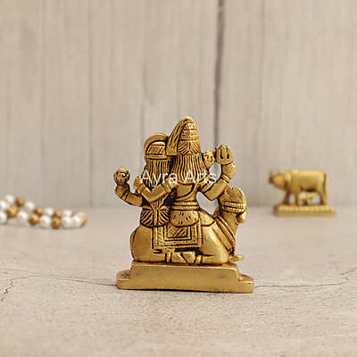 Lord Shiv Parivar Idol Shiv Parwati God Shiva Family Handicrafted in Brass - 3.2 Inch Height Lord Shiv Parivar Idol Shiv Parwati God Shiva Family Handicrafted in Brass - 3.2 Inch Height