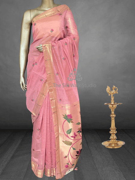 Deepika - The Munga Cotton Saree in Paithani SWS158
