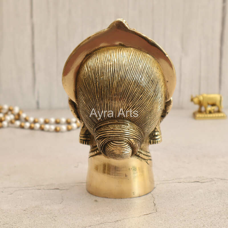 Brass Gauri Head Gangaur face Goddess Parvati Head Idol - 7 Inch Height Brass Gauri Head Gangaur face Goddess Parvati Head Idol - 7 Inch Height