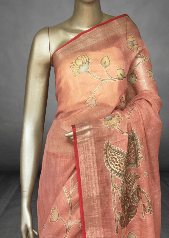Madavi - The Linen Cotton Saree in Aari Work 20509
