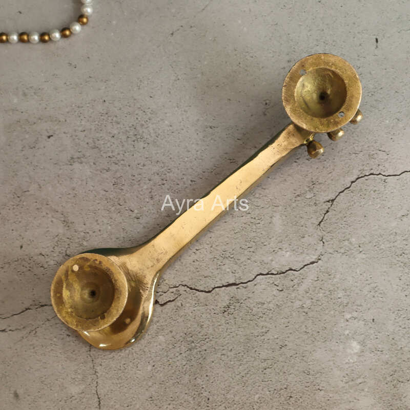 Brass Sitara door handle Sitara cabinet pull, Music door pulls - 9.5 inch Length
