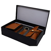 Men Purse Wallet Keychain Brown