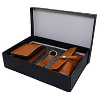 Men Purse Wallet Keychain Brown