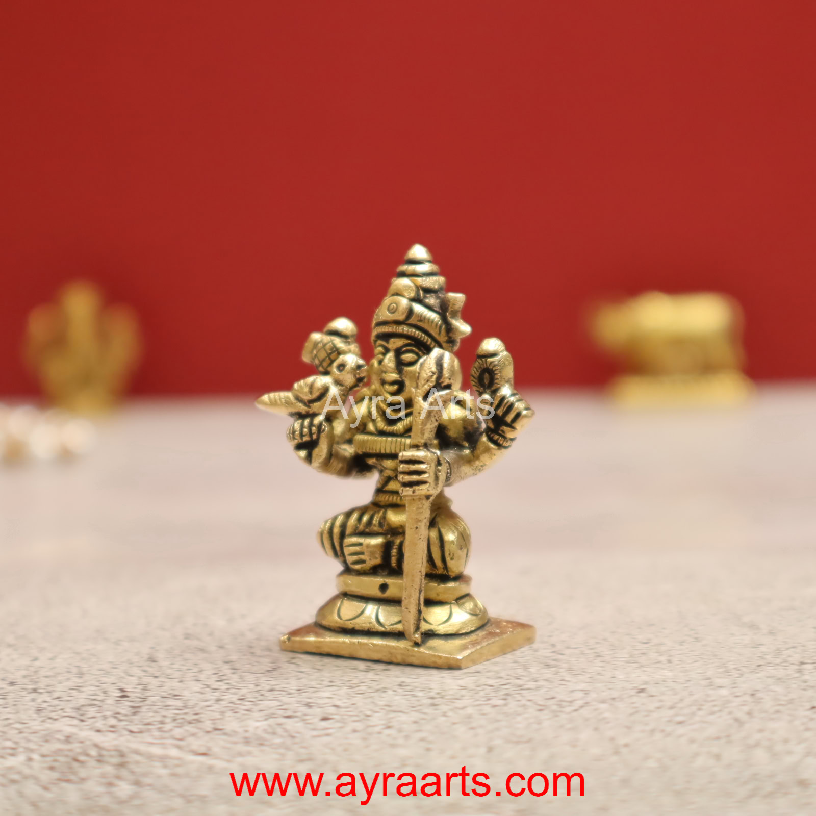 Brass Rajarajeshwari Tripura Sundari Lalitha Devi Idol - 2 inch Height Brass Rajarajeshwari Tripura Sundari Lalitha Devi Idol - 2 inch Height