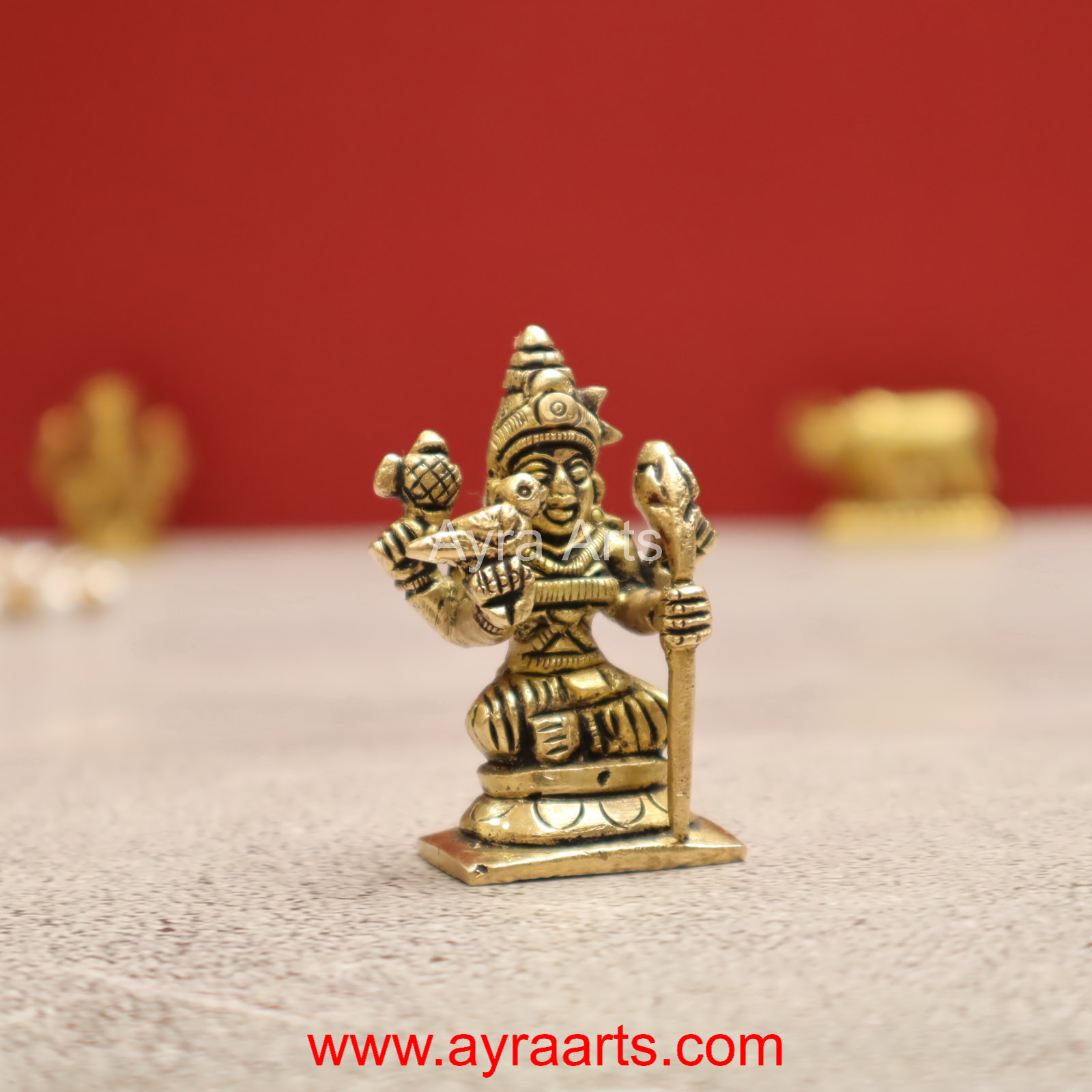 Brass Rajarajeshwari Tripura Sundari Lalitha Devi Idol - 2 inch Height Brass Rajarajeshwari Tripura Sundari Lalitha Devi Idol - 2 inch Height