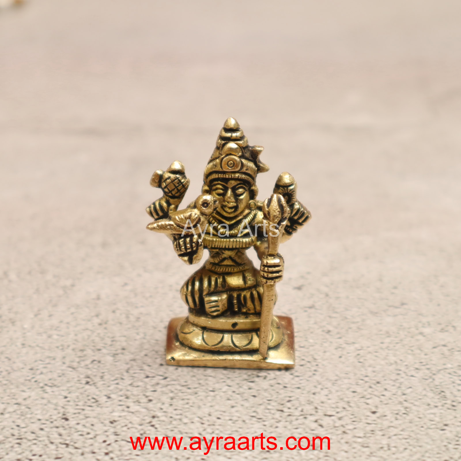 Brass Rajarajeshwari Tripura Sundari Lalitha Devi Idol - 2 inch Height Brass Rajarajeshwari Tripura Sundari Lalitha Devi Idol - 2 inch Height