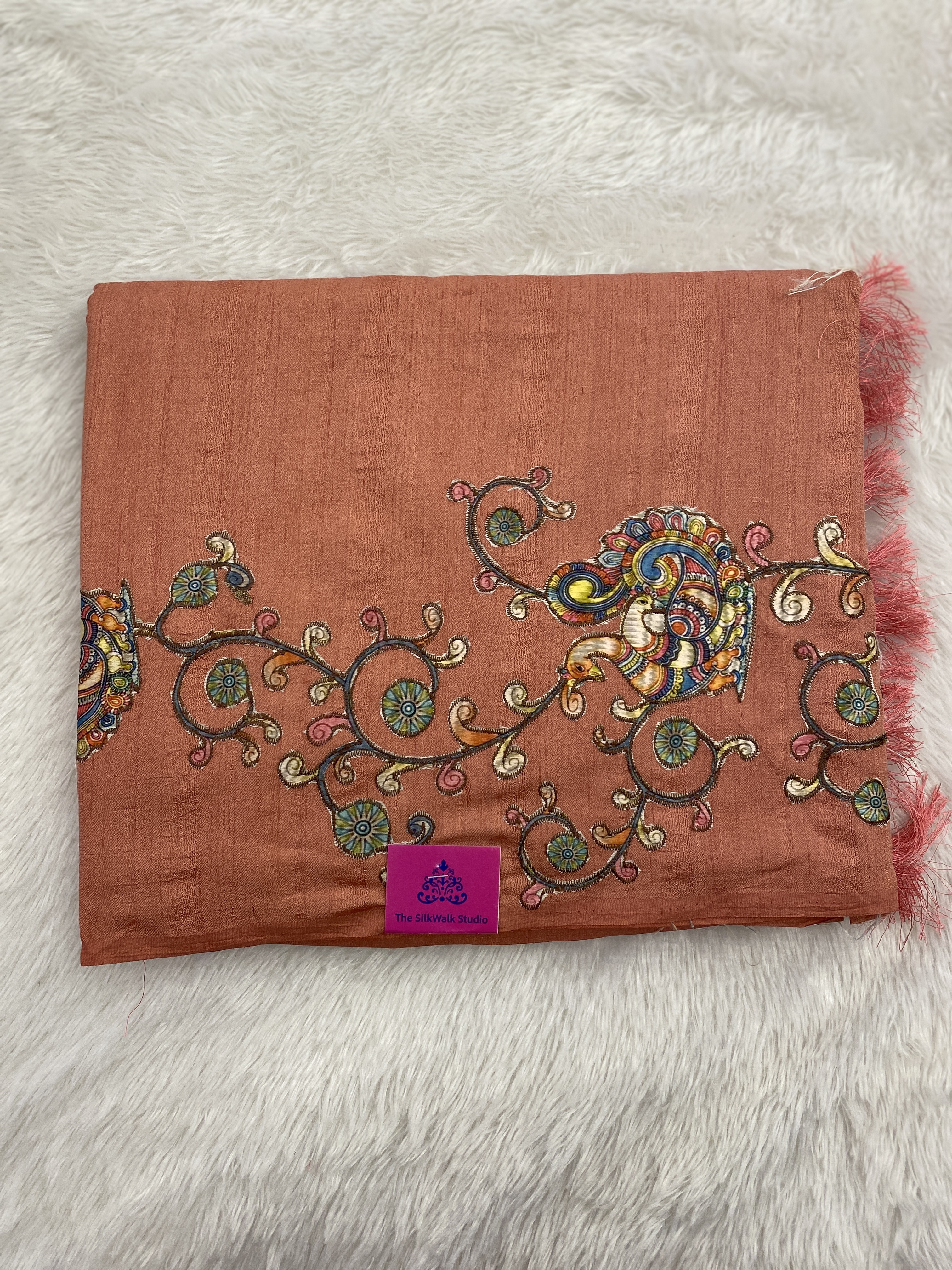 Tarini - The Crepe Tussar Saree in Applique Work 18373