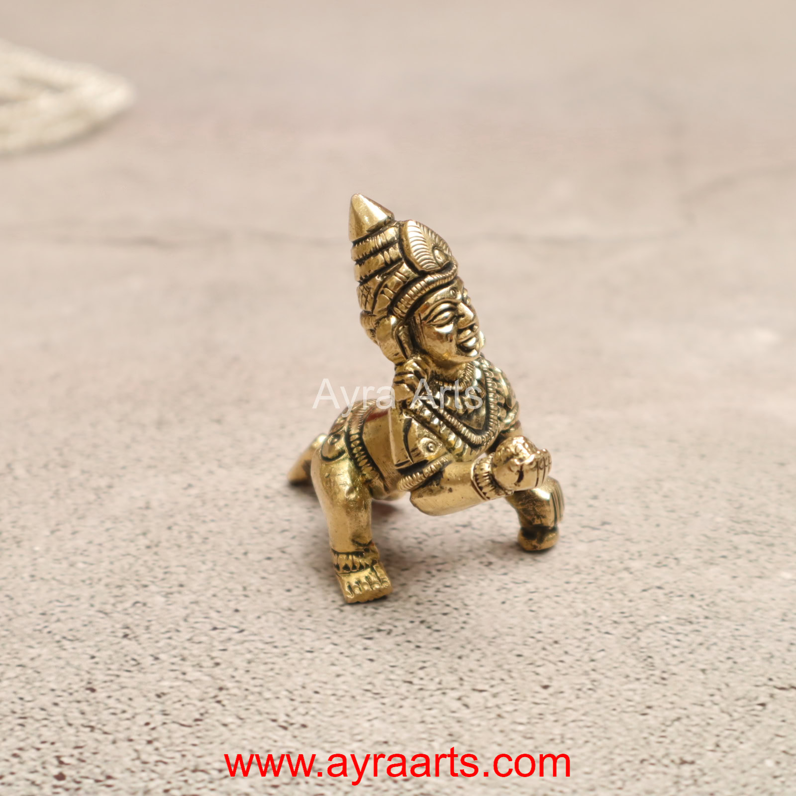 Handmade Brass Laddu Gopal Krishna Bal Krishna Idol - 2.5 inch Height Handmade Brass Laddu Gopal Krishna Bal Krishna Idol - 2.5 inch Height
