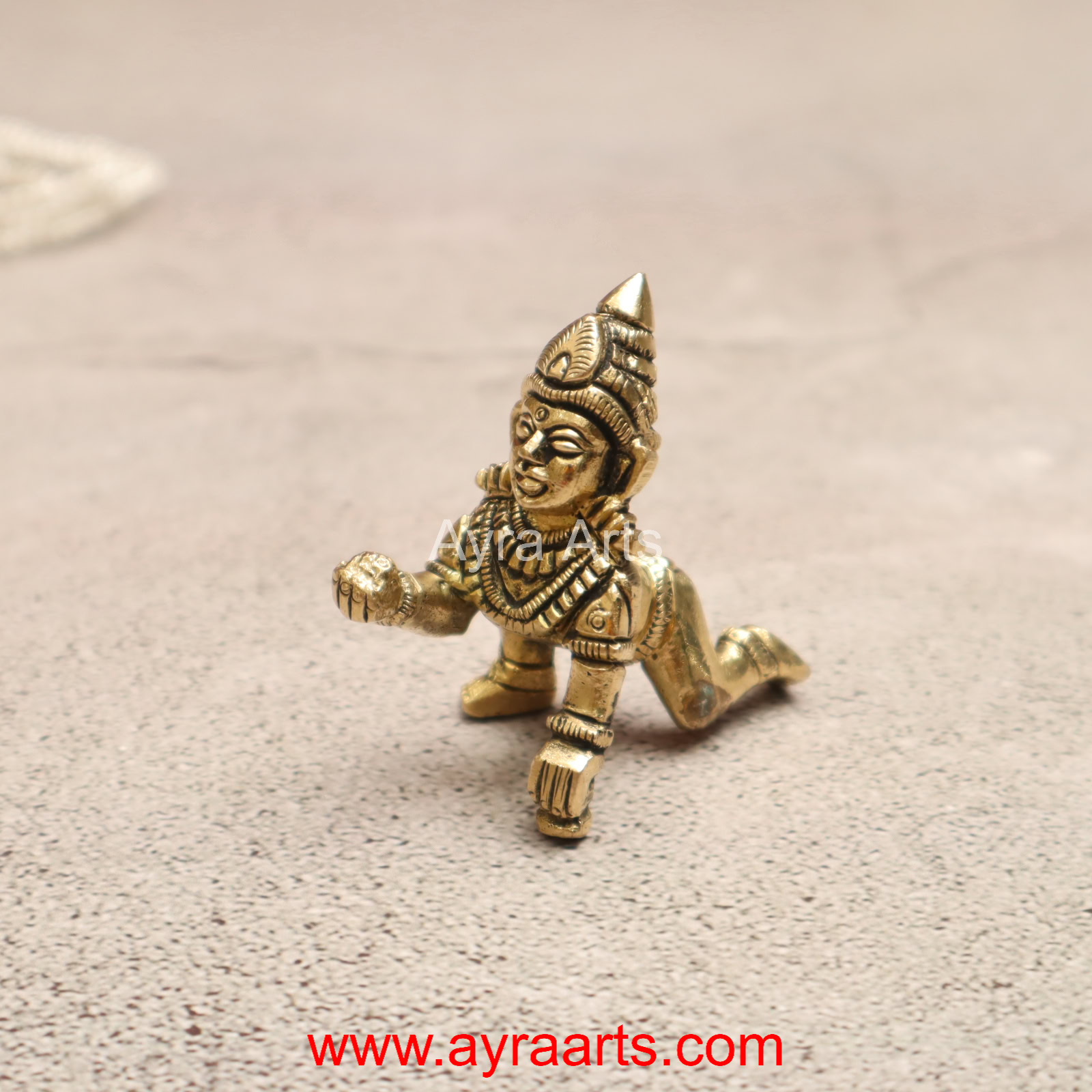 Handmade Brass Laddu Gopal Krishna Bal Krishna Idol - 2.5 inch Height Handmade Brass Laddu Gopal Krishna Bal Krishna Idol - 2.5 inch Height