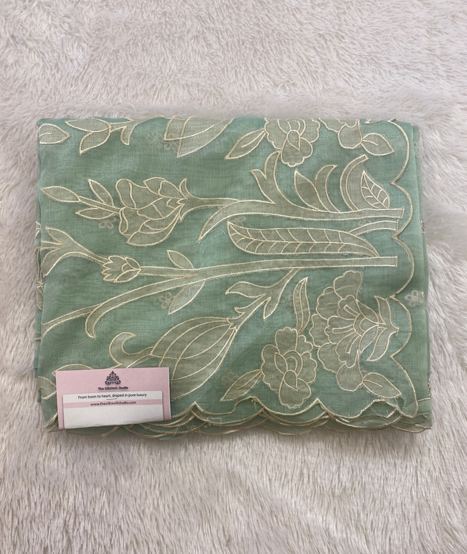 Meena – The Organza Saree with Applique Work SWS163