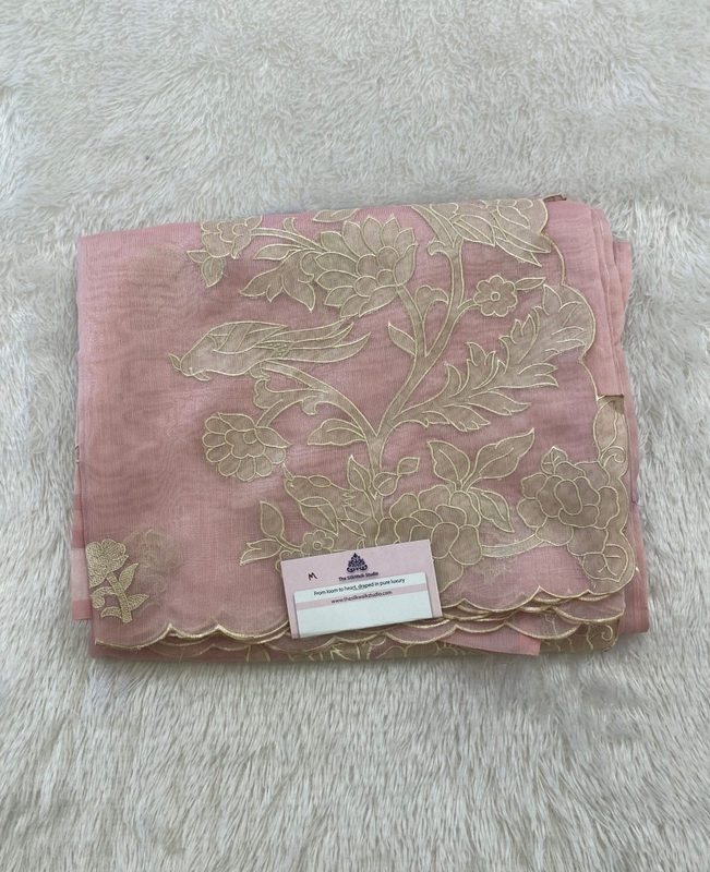 Meena – The Organza Saree with Applique Work (Bird) SWS164