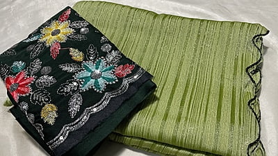 Sitara Marble Designer Saree - Leaf Green