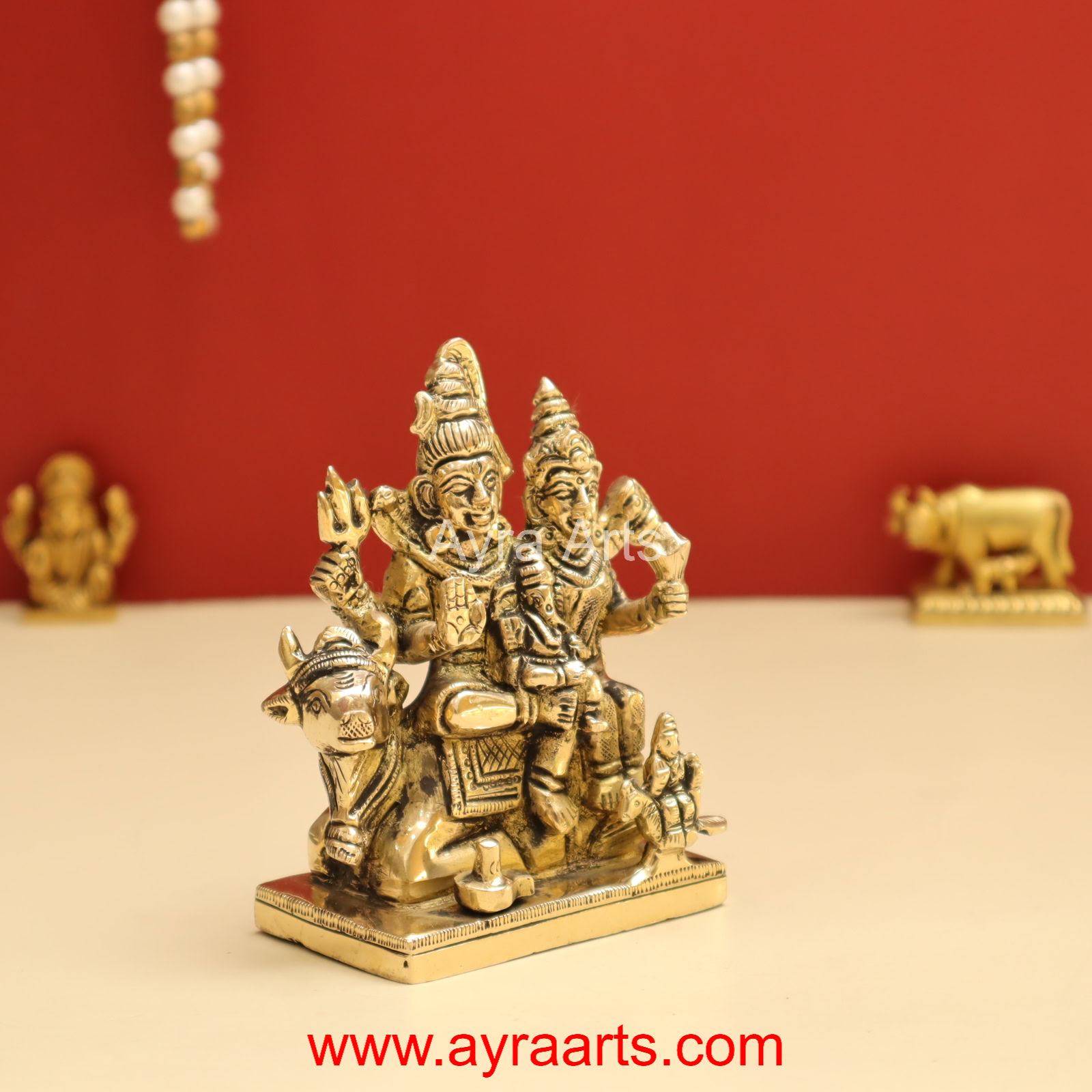 Shiv Parivar Mahadev Shiva Family Idol in Brass- 4 Inch Height Shiv Parivar Mahadev Shiva Family Idol in Brass- 4 Inch Height