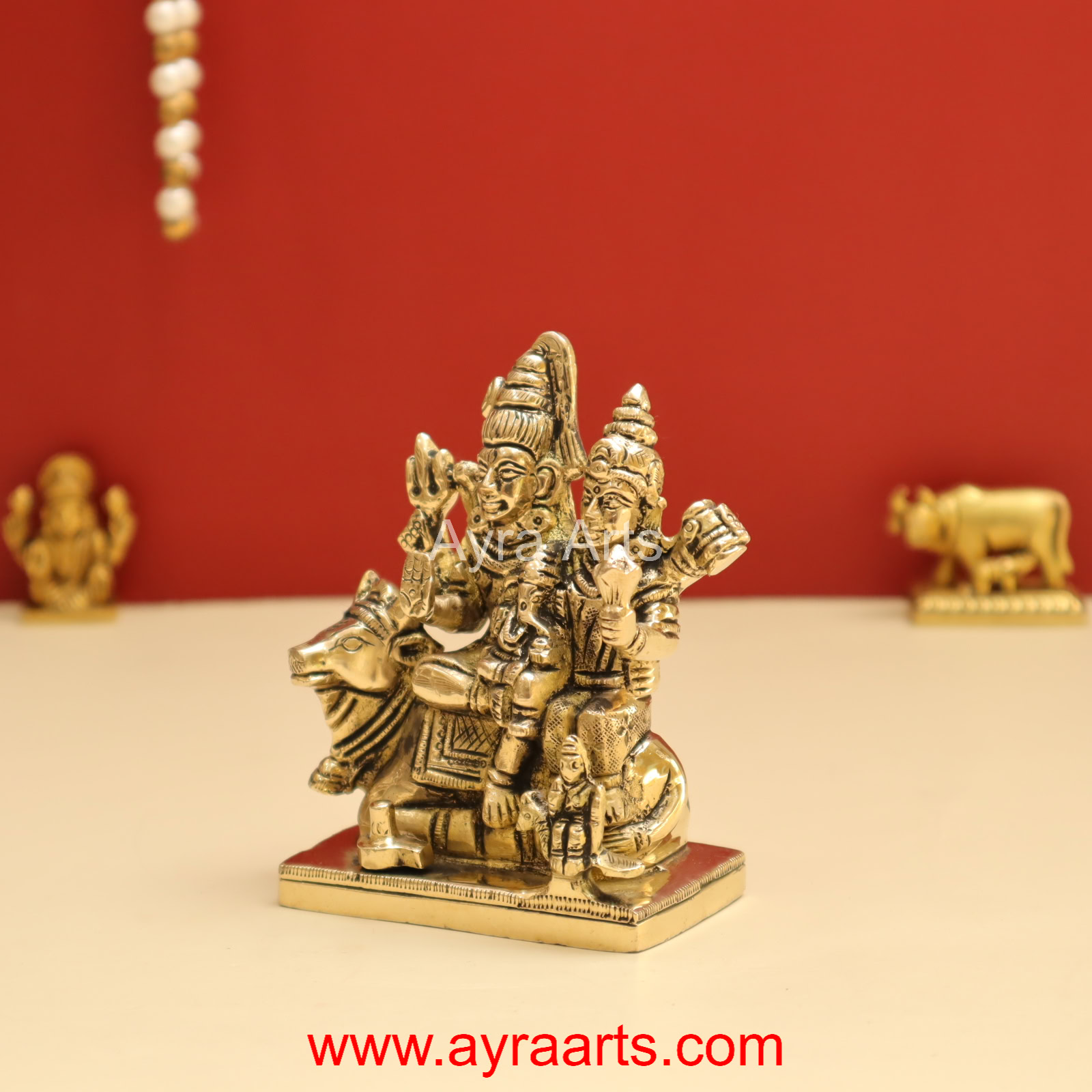 Shiv Parivar Mahadev Shiva Family Idol in Brass- 4 Inch Height Shiv Parivar Mahadev Shiva Family Idol in Brass- 4 Inch Height