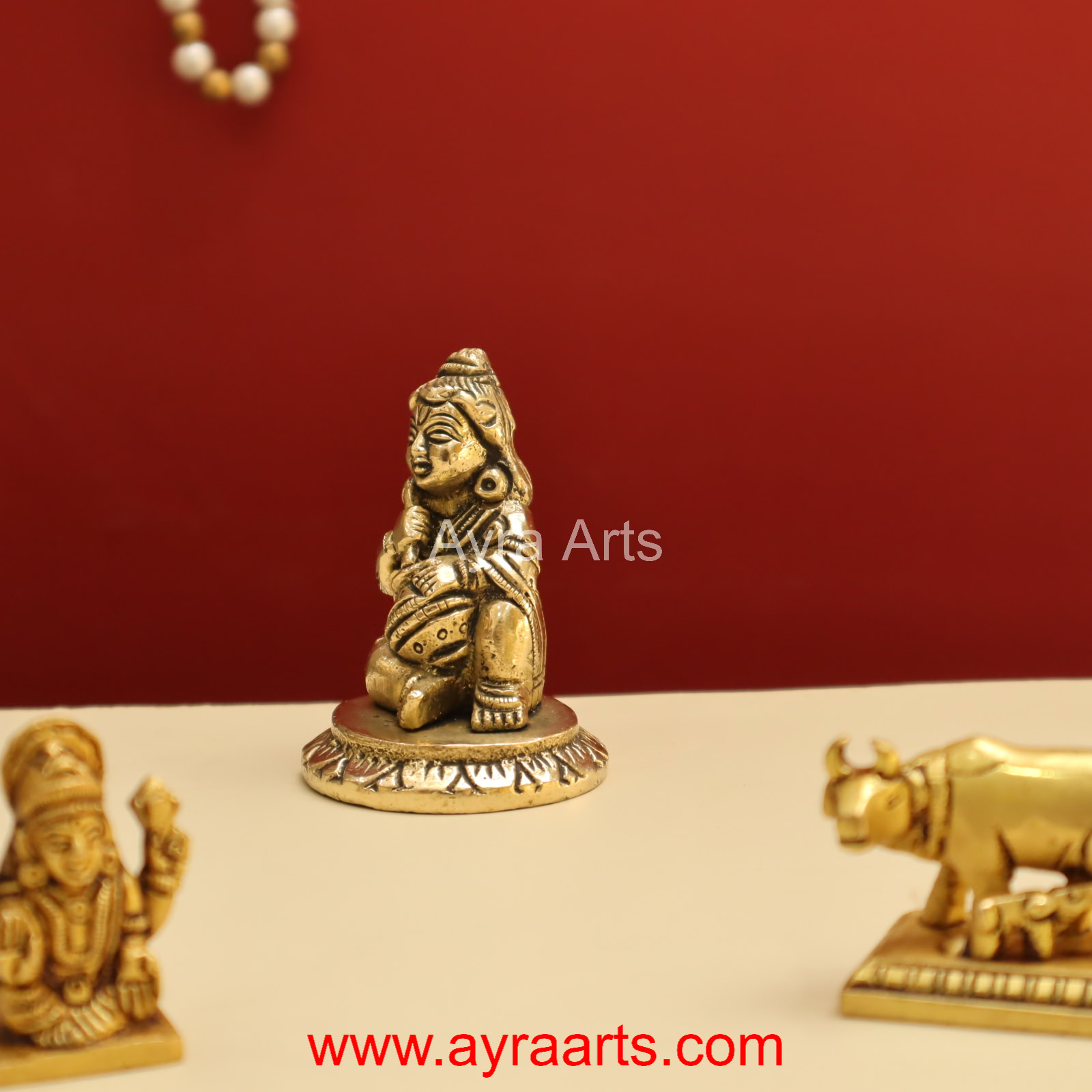 Brass Makhan Chor Matka Small Lord Bala Gopal Krishna Idol - 2.8 Inch Height Brass Makhan Chor Matka Small Lord Bala Gopal Krishna Idol - 2.8 Inch Height