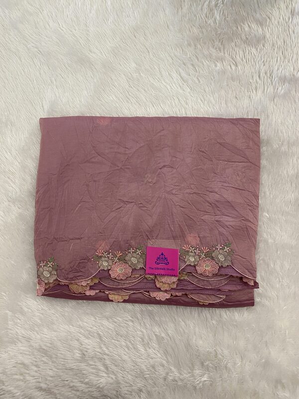 Misty – The Crush Organza Saree with Floral Cut Work Border 18421