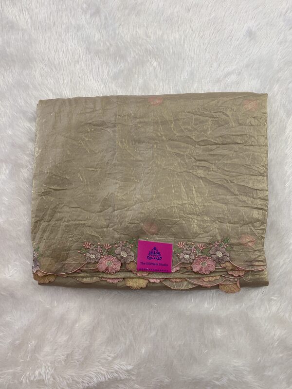 Misty – The Crush Organza Saree with Floral Cut Work Border 18425
