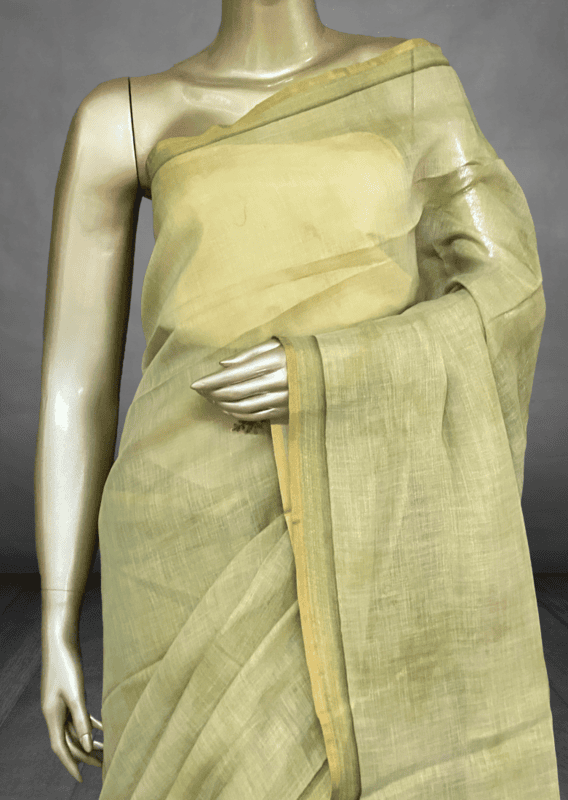 Saanvi - The Linen French Knot Saree in Heavy Blouse SWS169