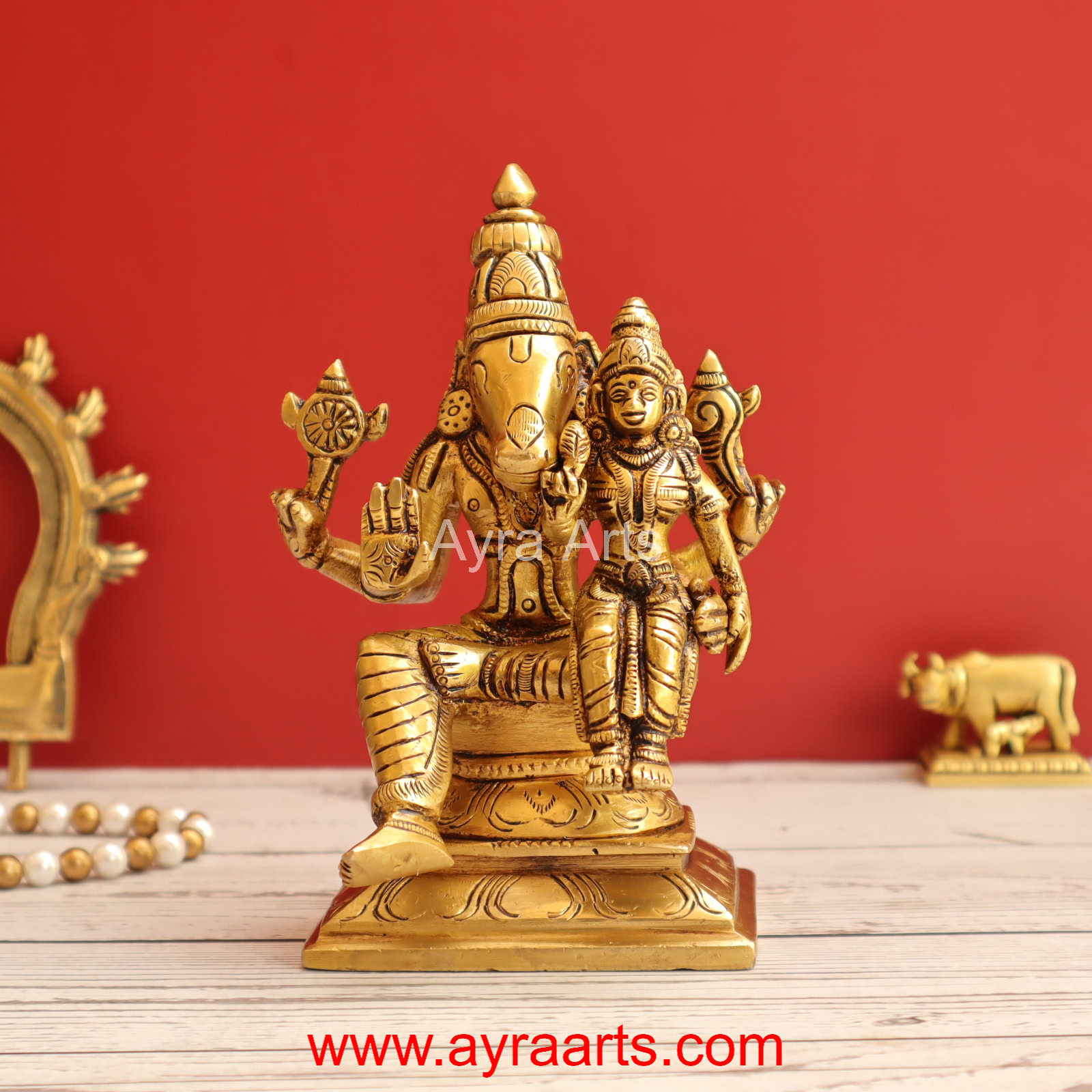 Brass Hayagriva With Lakshmi 6.5 Inch Height