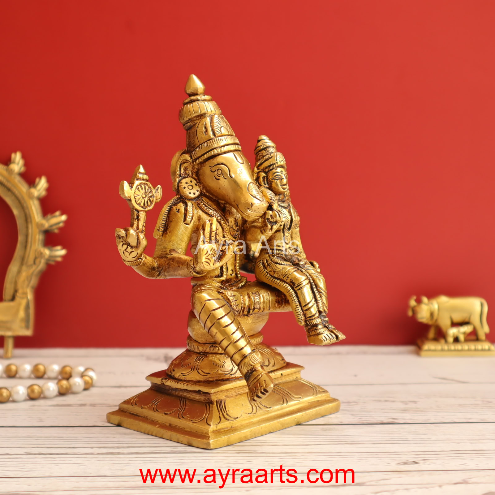Brass Hayagriva With Lakshmi 6.5 Inch Height Brass Hayagriva With Lakshmi 6.5 Inch Height