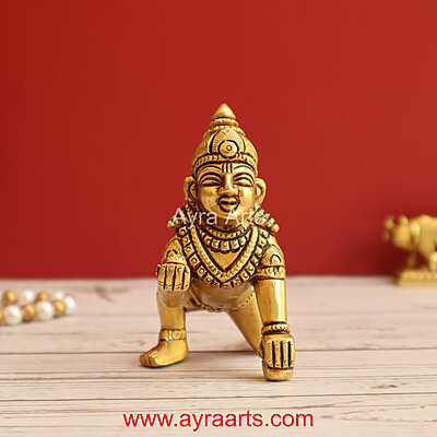 Brass Laddu Gopal 4.5 Inch Height