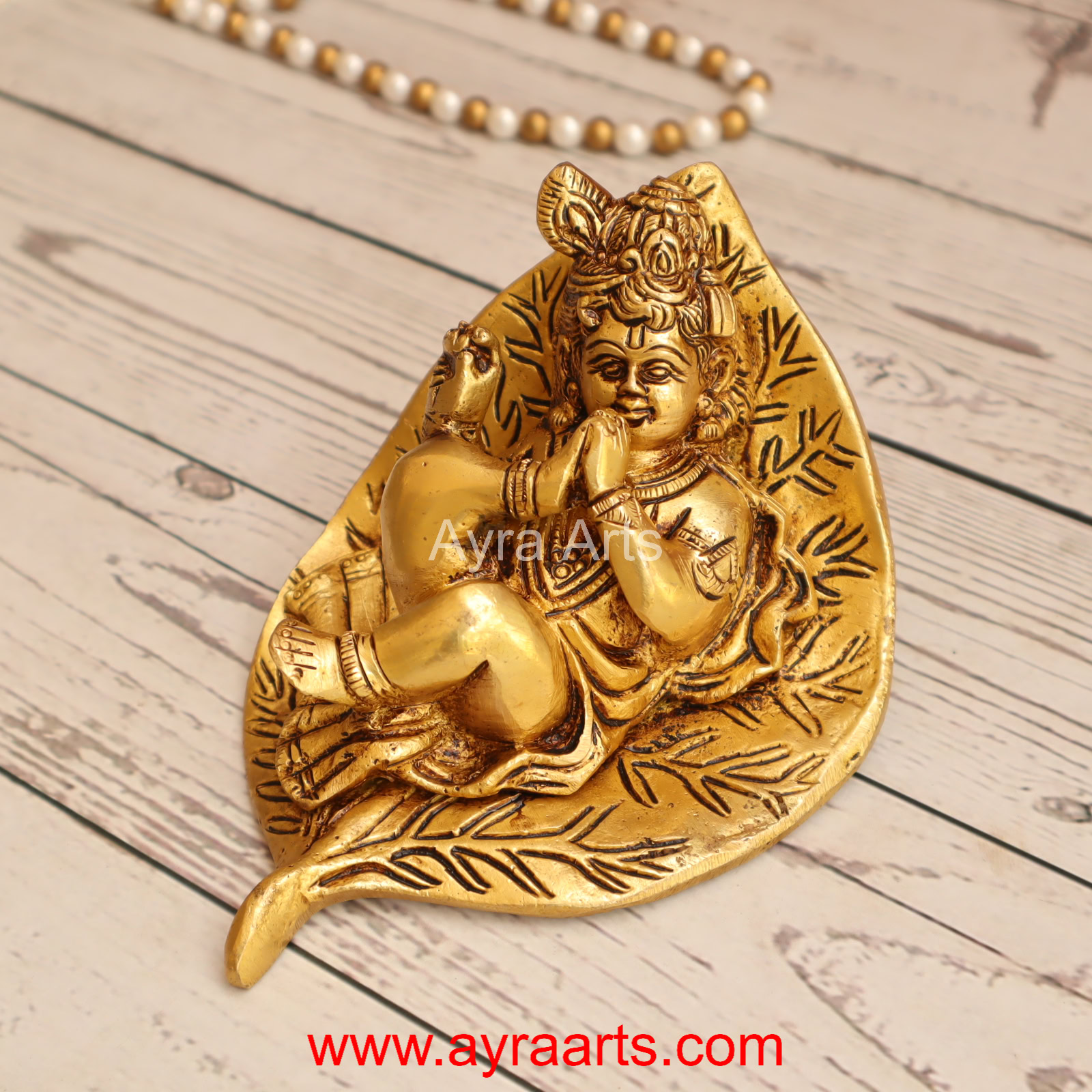 Brass Leaf Krishna 6 Inch Height Brass Leaf Krishna 6 Inch Height