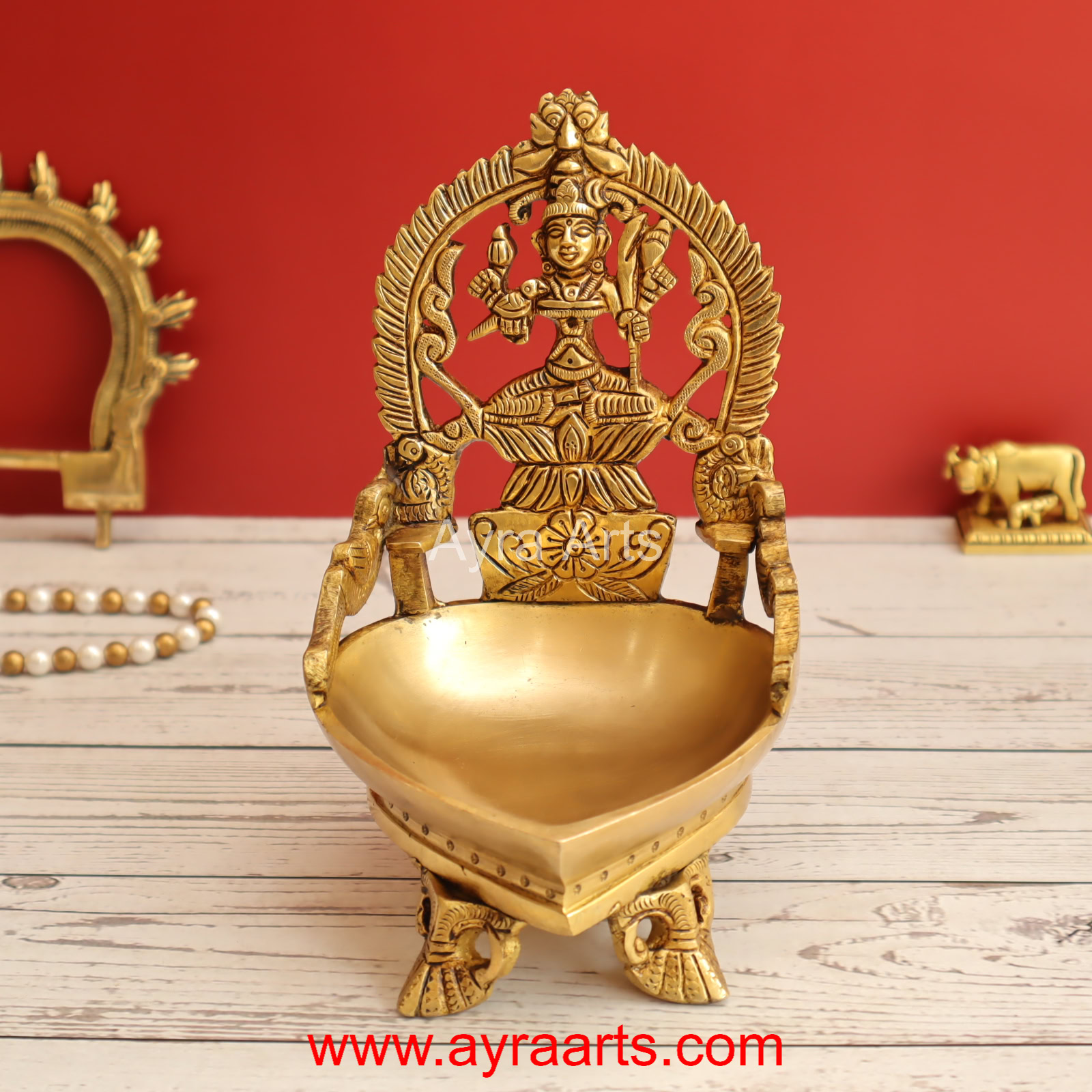 Brass Kamakshi Deepam 7 Inch Height Brass Kamakshi Deepam 7 Inch Height