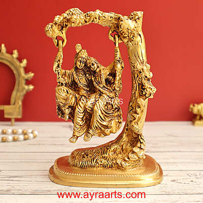 Brass radha Krishna 7 Inch Height