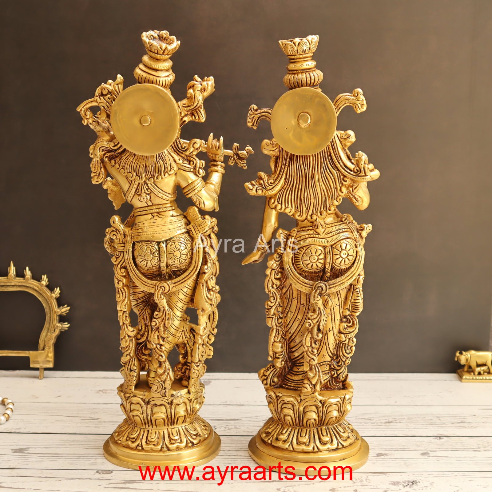 Standing Radha Madhav Krishna Brass Idols Set Best for Gifting Home Decor - 14 Inch Height Standing Radha Madhav Krishna Brass Idols Set Best for Gifting Home Decor - 14 Inch Height