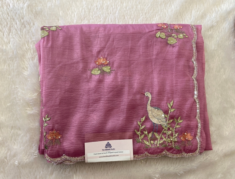 Pakshi - The Crush Organza Saree in Thread Work SWS180