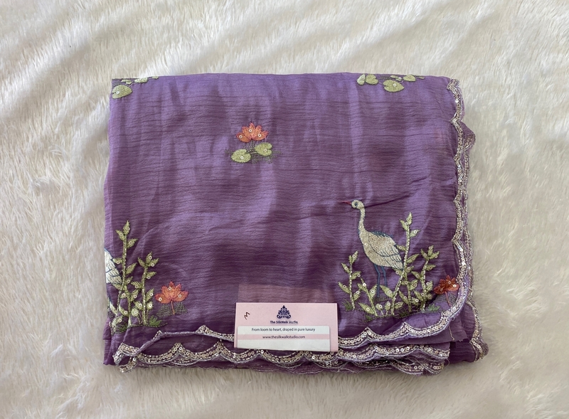 Pakshi - The Crush Organza Saree in Thread Work SWS181
