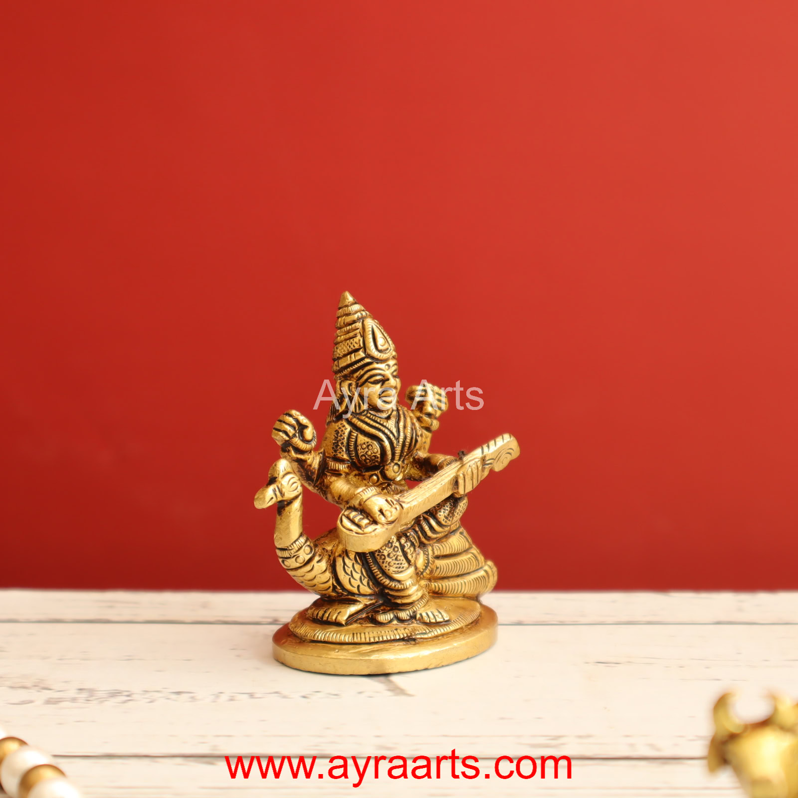 Brass Saraswati Devi 2.5 Inch Height