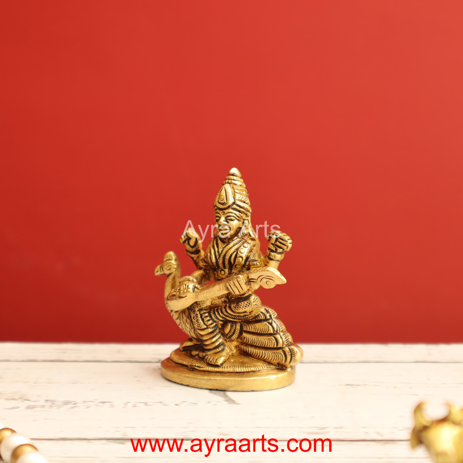 Brass Saraswati Devi 2.5 Inch Height