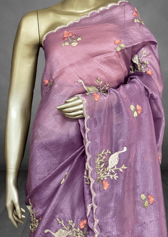 Pakshi - The Crush Organza Saree in Thread Work SWS181